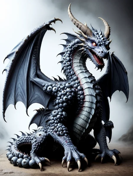 blueberrym0rph of a horror dragon <lora:Blueberry_World_Morph:1>