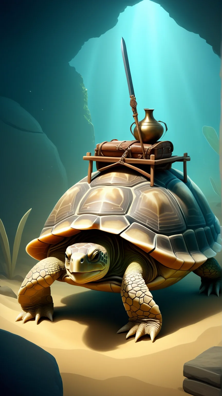 fantasy, archaeology theme, <lora:ExpeditionStyleXL:1> ExpeditionStyle turtle