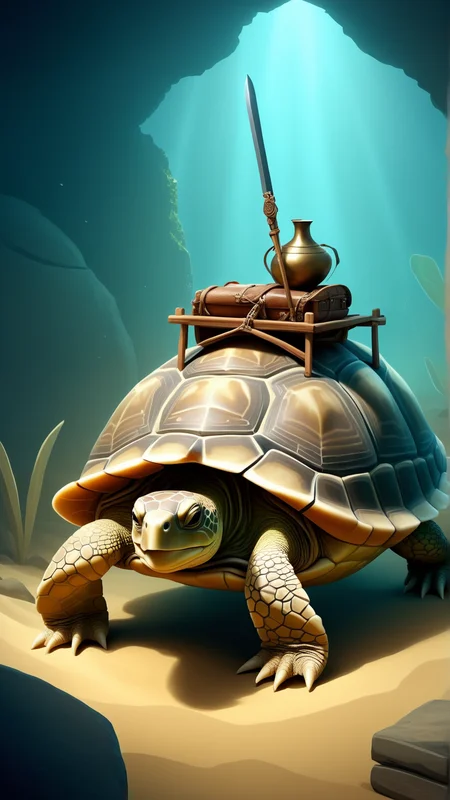 fantasy, archaeology theme, <lora:ExpeditionStyleXL:1> ExpeditionStyle turtle