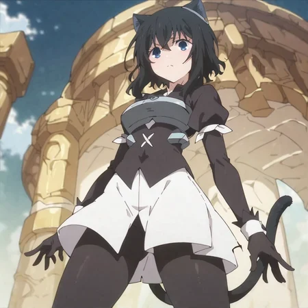 score_9, score_8_up, score_7_up, best quality, masterpiece, absurdres, 1girl, fran, Tensei Shitara Ken Deshita, detailed eyes, looking down, from below <lora:fran-tensura-ponyXL-v0.7:1>