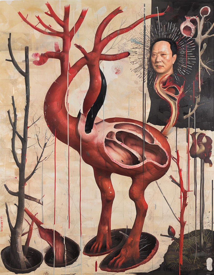 <lora:rvaz-000007:0.8>rvaz, animal body turning into branches