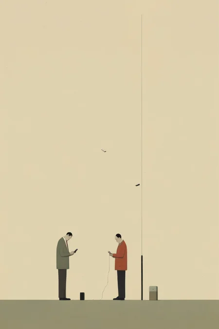 <lora:Alessandro Gottardo style:1>Alessandro Gottardo style - a men sending a message in his cellphone Alessandro Gottardo