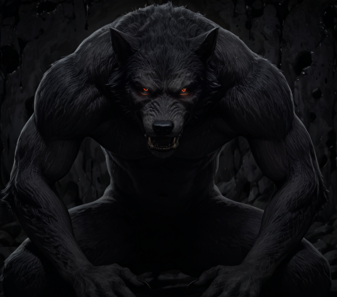 score_9_up,score_8_up,score_7_up,score_6_up,score_5_up,score_4_up, detailed, (best quality:1.2), hi res, digital media \(artwork\), rating_explicit, source_furry, source_monster, zPDXL3, BREAK,
cave entrance, ((((darkness)))),blackest black cave entrance, (pitch black cave), night time, ((obscured by darkness)), glowing eyes in darkness, barely visible, hidden, hiding, cloaked in darkness, blackest black, black background, W3rewolf, werewolf, (orange eyes), 
<lora:Werewolf for PonyXL_v2:0.5>, <lora:SDXL_Black_Sa_May:2>