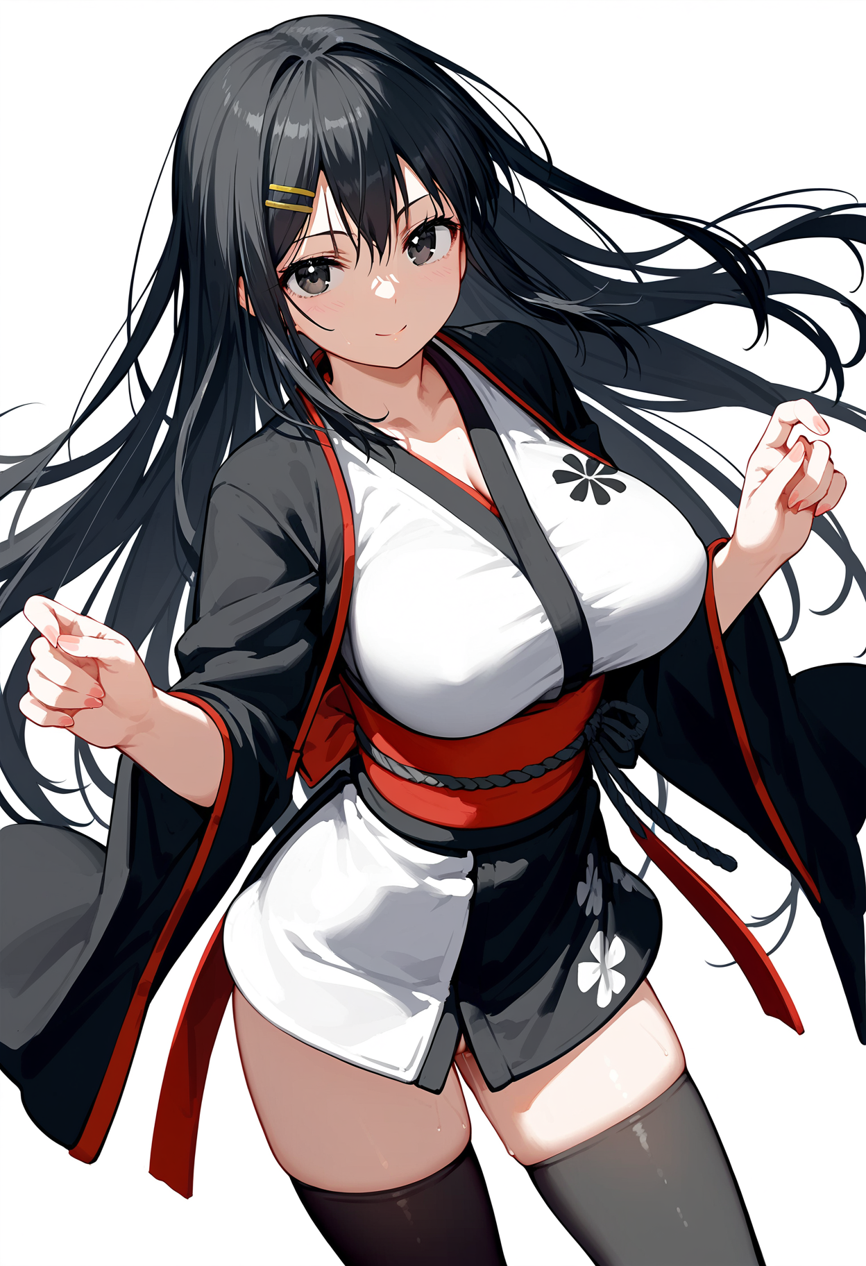 score_9, score_8_up, score_7_up,source_anime,rating_explicit,uncensored,anatomically correct,best perspective BREAK
1girl, solo, 
<lora:Kamiyashiro Mukuro-ç¥å«ä»£ ç¡é»:0.8> kamiyashiro mukuro\(samurai vandalism)\, black hair, long hair,  large breasts, black eyes, hair ornament, hairclip, black thighhighs, short kimono, japanese clothes