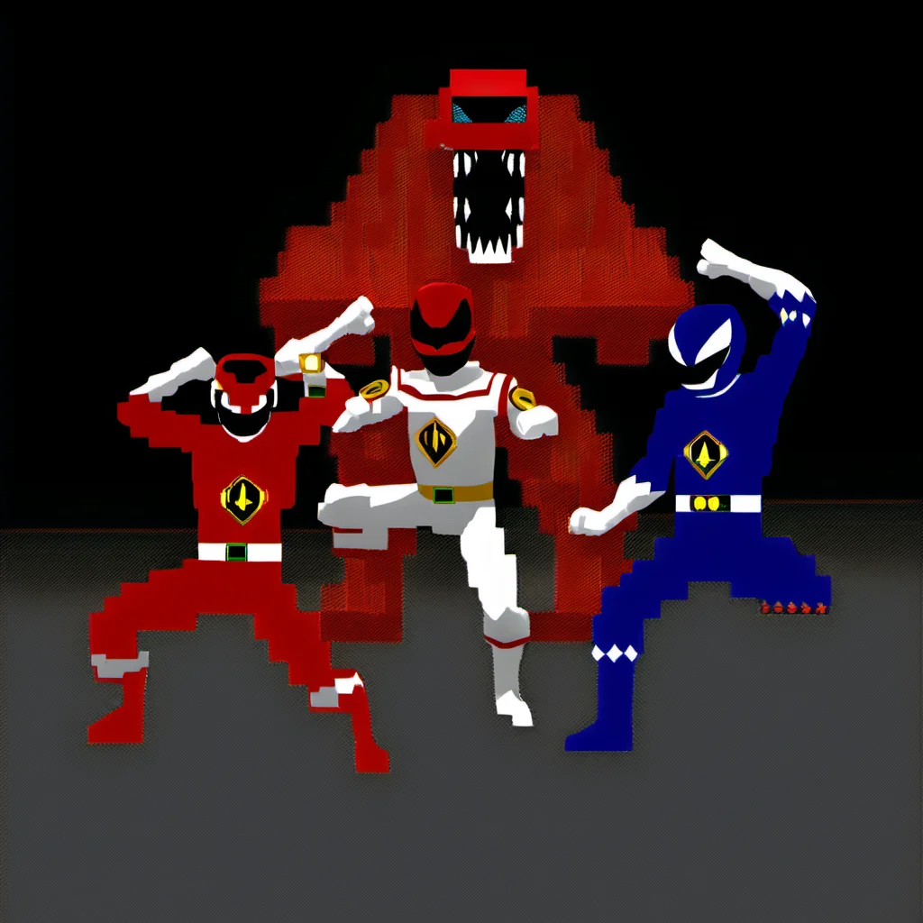<lora:Epic_ZZT_Ultra_XL:1.2> the Power Rangers fighting a monster
