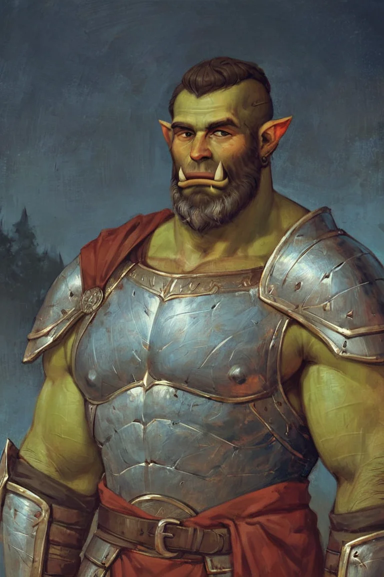 score_9, score_8_up, score_7_up, score_6_up, score_5_up, score_4_up, solo, male focus, mature male, orc, green skin, tusks, beard, outdoors, armor, looking at viewer, shoulder armor, breastplate, upper body, closed mouth, pauldrons, night, night sky, standing <lora:Gothic Art Style SDXL_LoRA_Pony Diffusion V6 XL:1>