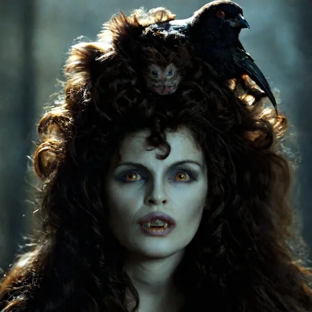 Horror-themed, cinematic film still of cinematic film still of cinematic film still of <lora:add-detail-xl:0.1>1
<lora:detailed:0.3> realism
<lora:perfection style:0.2> perfect
<lora:eyetune:0.6>
<lora:xl_more_art-full_v1:0.3>
<lora:Ron Fricke style:0.3>
<lora:Unreal Engine style:0.3>
<lora:TeethXL:0.3>
<lora:Chiaroscuro Lighting Style:0.3> Chiaroscuro Lighting Style
<lora:horror movie style:1> in horror movie style
<lora:Bram Stoker Dracula style:1>
Closeup In 1897 London Mina Murray Elisabeta a painting of a woman with a bird on her head,1girl,solo,long hair,looking at viewer,brown hair,black hair,closed mouth,lips,portrait,realistic , horror, scary, thriller, 1980's style, movie themed, sharp, detailed, epic cinematic photography, artistic, dramatic light, cinematic color style, Kodak film style, Bram Stoker Dracula style, Eerie, unsettling, dark, spooky, suspenseful, grim, highly detailed