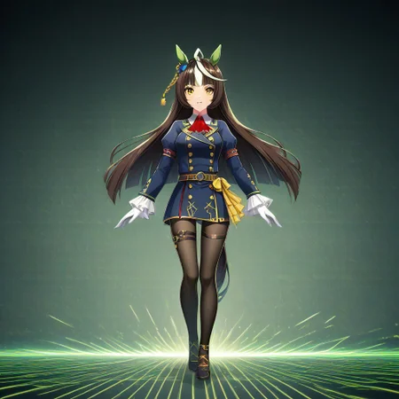 1girl , CalstoneLightO3D , from center, (running), full body, matrix, matrix codes,codeandigital,digital world, digital, science fiction,
calstone_light_o_(umamusume) ,
absurdres , commentary_request , highres ,
1girl , ahoge , animal_ears , ascot , belt , black_hair , black_pantyhose , , blunt_bangs , breasts , brown_belt , buttons , cowboy_shot , double-breasted , ear_covers , frilled_sleeves , frills , gloves , gradient_eyes , horse_ears , horse_girl , horse_tail , long_hair , long_sleeves , looking_at_viewer , multicolored_hair , pantyhose , puffy_long_sleeves , puffy_sleeves , red_ascot , ribbon , , solo , sparkle , streaked_hair , striped_hair , tail , thigh_strap , white_gloves , white_hair , yellow_eyes , yellow_ribbon ,