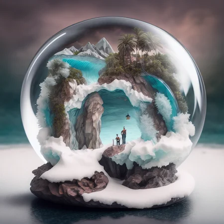 A picture of a snow globe, MJ-SPHERE, ARCANE-STYLE-JV, coop-himmelblau, hk-streetpeople, hk-hkisland, HK-VINTAGE, HK-BETWEENISLANDS, PJABLONSKI-STYLE, HRGIGER-DRMACABRE, DAN-SEAGRAVE-ART-STYLE, HOURS-STYLE, STYLEmunch-leaks-style, midjourney-style, HOURS-STYLE,
