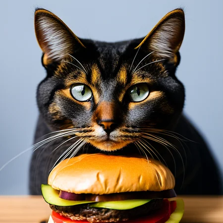 [[[KittyPic-SDv2]]] in a burger, hamburger, catburger costume