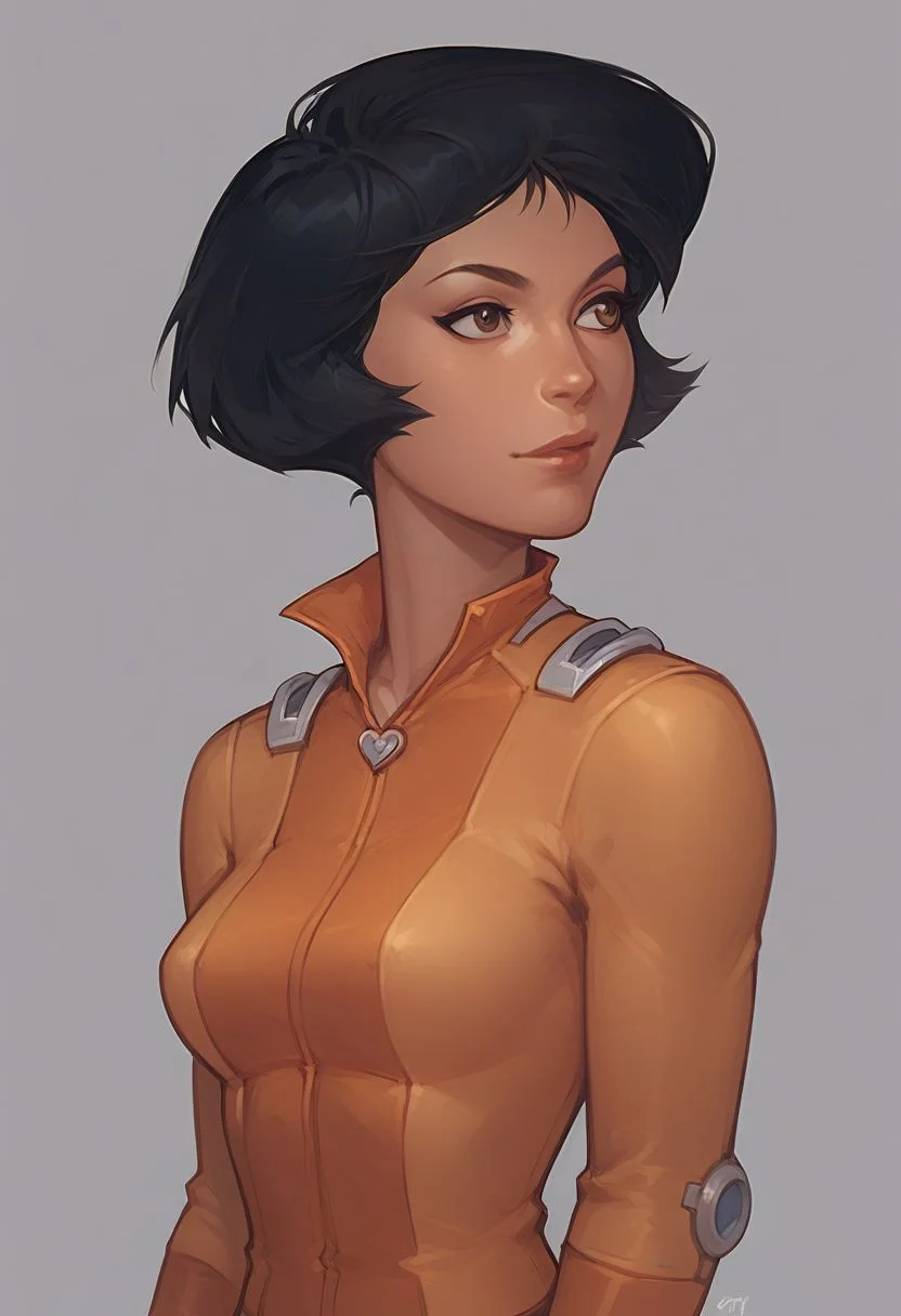 score_9, score_8_up, score_8, solo, alex \(totally spies\), short hair, black hair, brown eyes,
