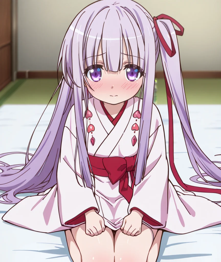 1girl,
BREAK solo,
BREAK closed mouth,looking_at_viewer,
BREAK cowboy_shot,
BREAK
on bed BREAK
BREAK
BREAK
BREAK
BREAK anime coloring,
BREAK shy,embarrassed,<lora:tenshi_no_3p!:1>,gotou jun,japanese clothes,wariza,