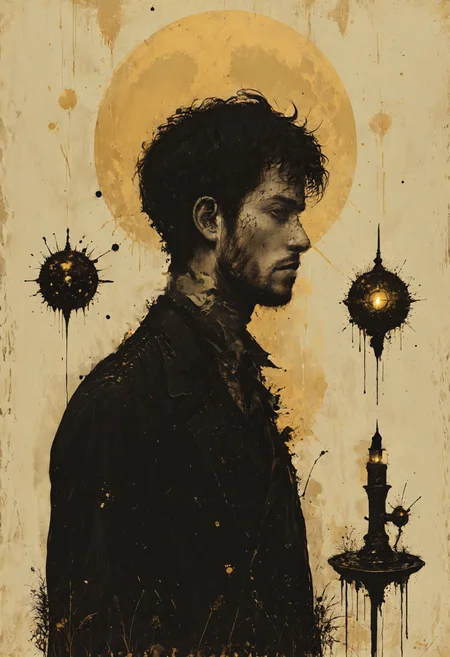 King poetical dingbat, hepcat science, Theoretical ink splat, scope that, <lora:great_lighting:0.4> great lighting, Spotlighting, <lora:Misty_Vintage:0.8>, <lora:ColorART:0.7> ColorART