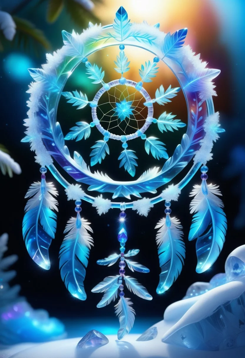made out of Jed-Blmicry, masterpiece, full of details, Digital art, pleasant Dreamcatcher, Islandpunk, Depth of field 100mm, pretty, <lora:BioIceCrystalStyle-000006:0.7>, located artistic, winning, full color, rich deep colors, lush, detailed, great light, very inspirational