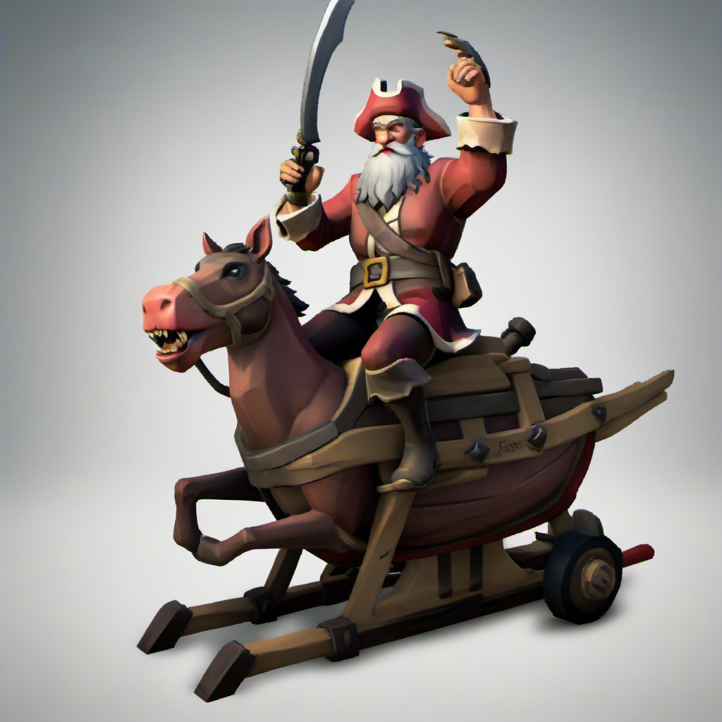 santa clause riding his slay <lora:Pirates-Kytra-XL-32dim-V1-000050:0.85> sotprt pirate, realistic shadows, realistic lighting, high-quality textures