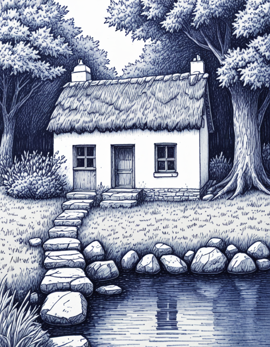 cottage by the water novuschroma42 style ballpoint pen drawing <lora:novuschroma42 style_2:1>  <lora:sdxl_lightning_8step_lora:1>