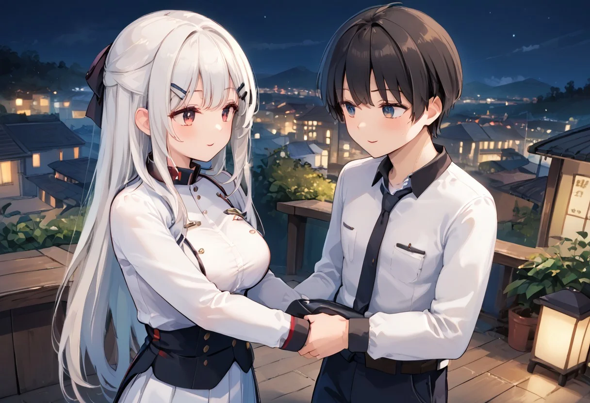 source_anime, ultra HD, best quality, BREAK 1girl, BREAK 1 boy, he undressing her wife clothes,open clothes,bedroom,most beautiful girl on village, white long hair girl,sidetail hair,black ribbon hairtie,wife hugging husband,husband stimulate his wife,girl half awake eye,1 night not enough she want another round,their first night ,encourage her it only hurt a little ,she agree then ready to do it ππ,π¦π¦πππ¦π¦π«Άπ