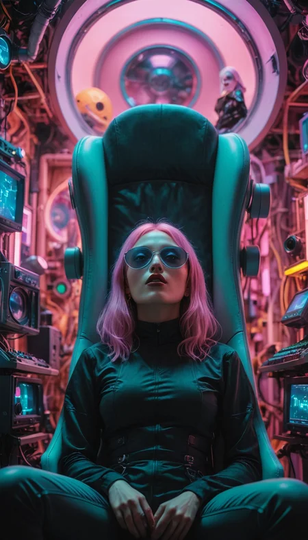 a lounging people, Unnatural extraorbital art mixing technology and intensely vivid emotions with a Pastel Goth aesthetics, Dolly zoom, Technical photography, colorful and detailed realities, <lora:Isometric Cutaway:0.4>, Isometric Cutaway page, <lora:Consistency Corrector XL:0.4>, <lora:zavy-cntrst-sdxl:1.3> dark, low-key