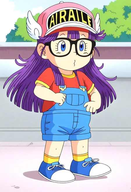 <lora:Hyper-SDXL-8steps-lora:1><lora:Fixhands_anime_bdsqlsz_V1:1>
zPDXL2, outdoors, city, tokyo, japan, 
from behind, fighting stance, Sleepy, Drooping eyelids, half-closed eyes, and a slightly dazed expression.,
1girl, solo, ds-norimakiarale, purple hair, long hair, blue eyes, black-framed eyewear, pink hat, winged hat, ds-norimakiarale outfit, red shirt, blue overalls, yellow socks, blue shoes,
<lora:ds-norimakiarale_XL(pony)v10:1>