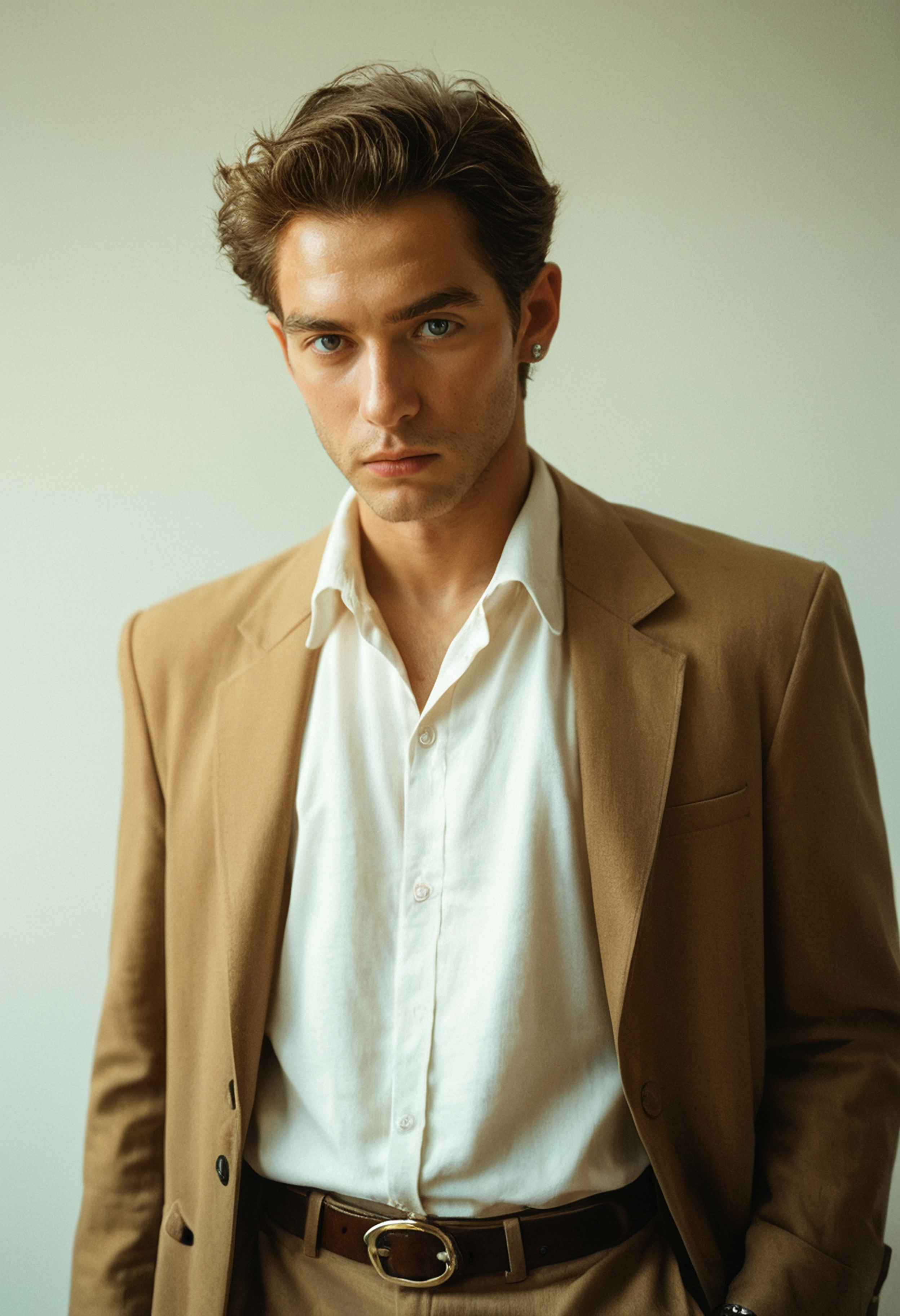 score_9, score_8_up, score_7_up, young man, 1800s, brown suit, watch, firm face, highly detailed, high contrast, film grain, superabsurd res, 8k