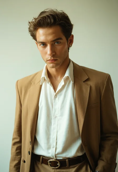 score_9, score_8_up, score_7_up, young man, 1800s, brown suit, watch, firm face, highly detailed, high contrast, film grain, superabsurd res, 8k