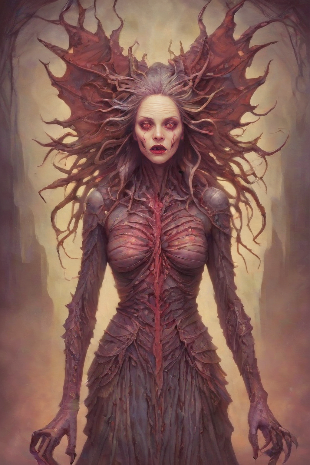 score_9,score_8_up,score_7_up,score_6_up,score_5_up,score_4_up,<lora:Turbo_XL:1>,1girl,cinematic lighting,rim light,godrays,<lora:Eerie_Aesthetic:1>,eerie_art,creature,vampire,creature,monster,horror,maximum details,