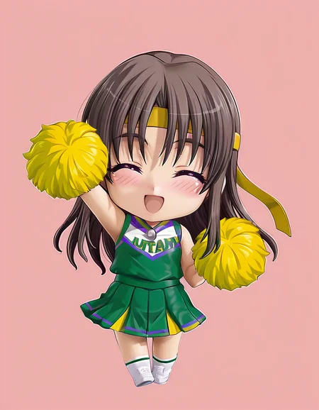 masterpiece, best quality, amazing quality, official art, ultra highres, very aesthetic, intricate, Figure, Nendoroid,
1girl, ((chibi:1.2)), full body, ogasawara_tsubana, long hair, brown hair,
cheerleader, pom pom (cheerleading), headband BREAK
^ ^, blush, open mouth, Cheering for a team, arm up, simple background
<lora:ogasawara_tsubana v1.0-000011:1> <lora:Figure:1>