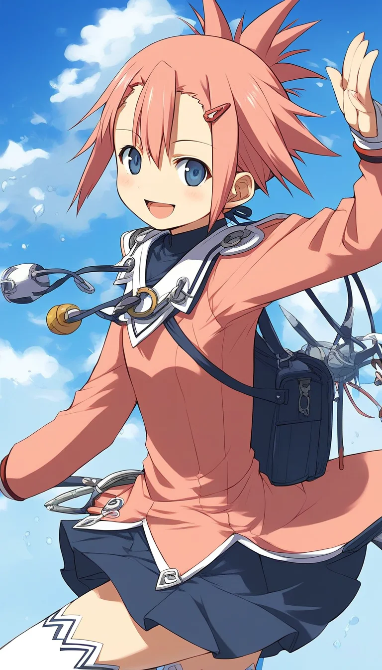score_9, score_8_up, score_7_up, source_anime, rating_explicit, BREAK <lora:Aera_Colthearts_XL:1> Aera_Colthearts, blue eyes, hair ornament, pink hair, hairclip, short hair,
1girl, solo, thighhighs, white thighhighs, zettai ryouiki, skirt, explosive, pink long sleeves, dark blue skirt,
open mouth,
smile,
looking at viewer,
cowboy_Shot,
blue sky, outdoor,