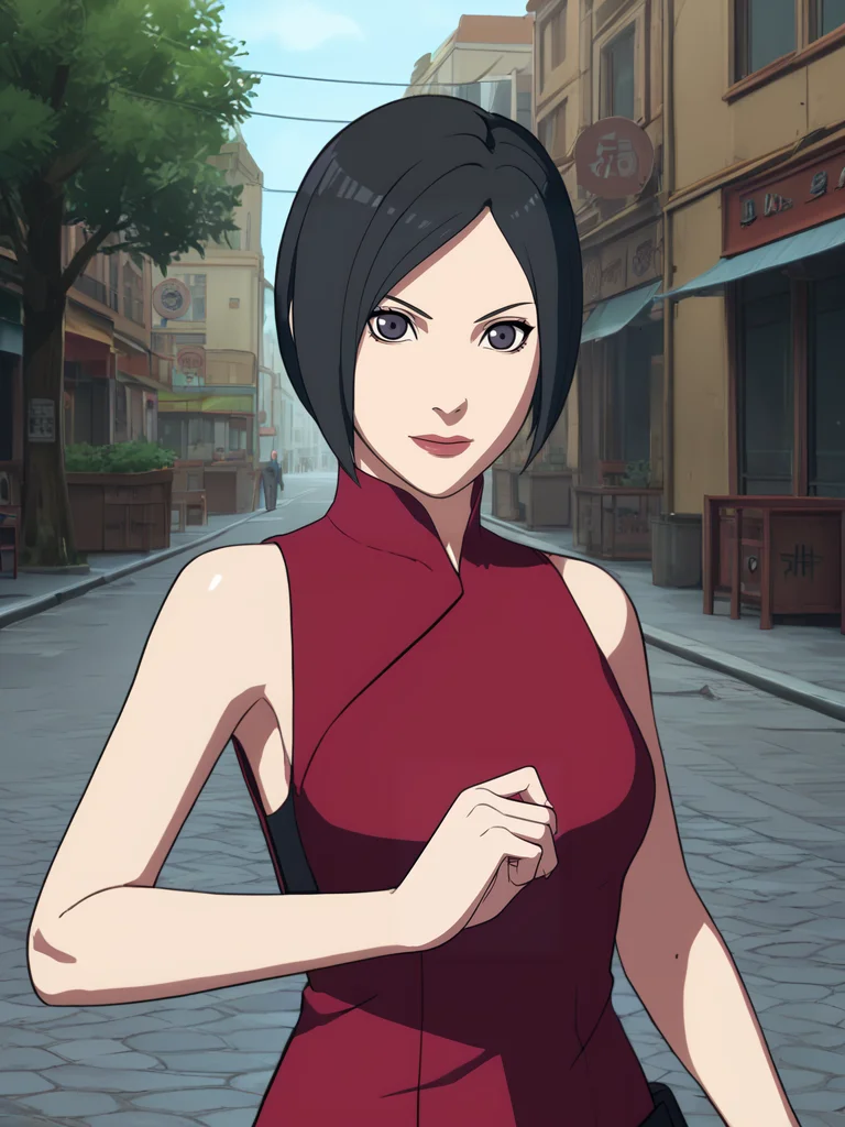 score_9, score_8_up,score_7_up,ada wong, source_anime,<lora:Naruto_Storm_Style:0.8> street,