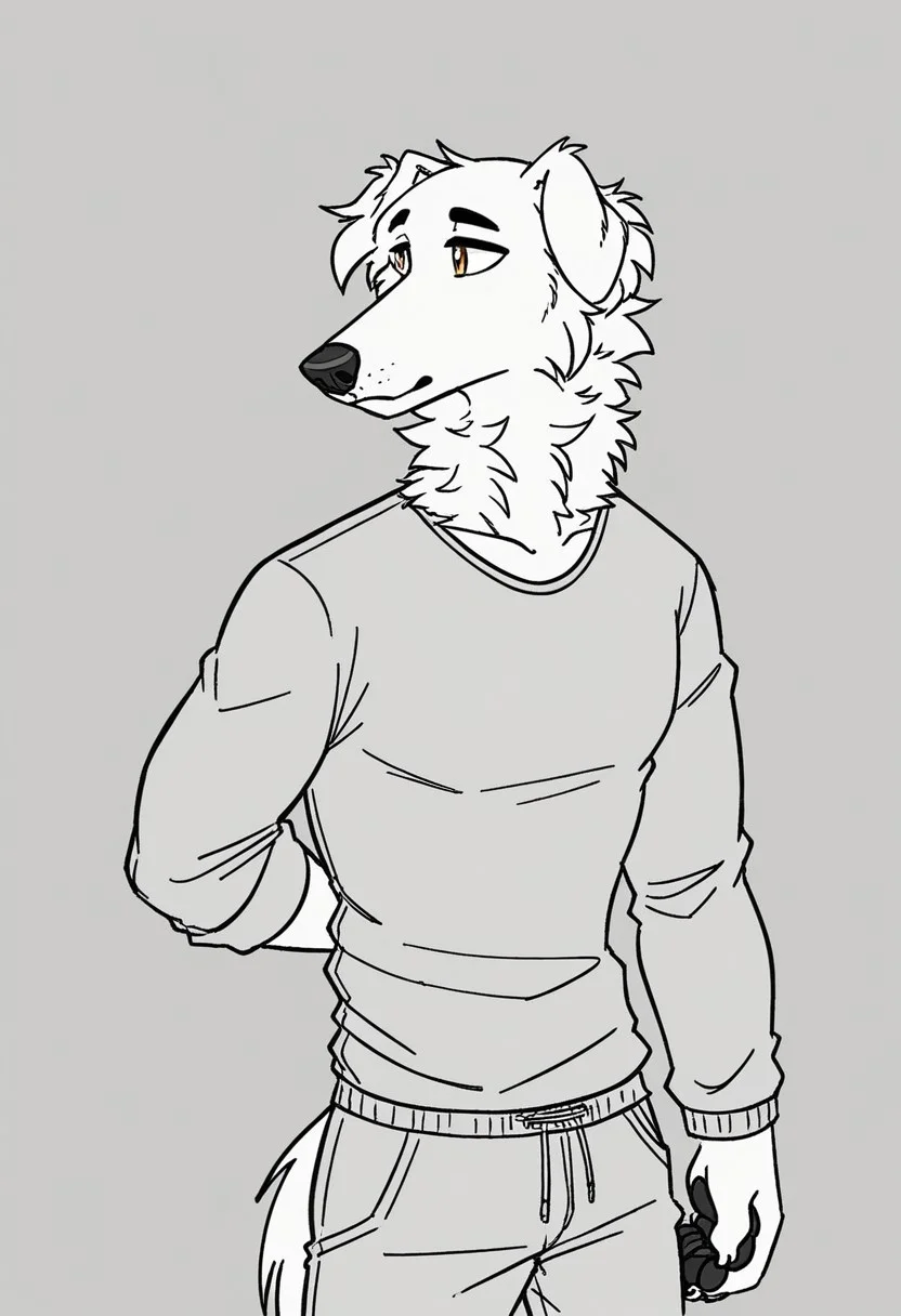 borzoi_anthro, dog furry anthro, furry clothed, modern clothing,
