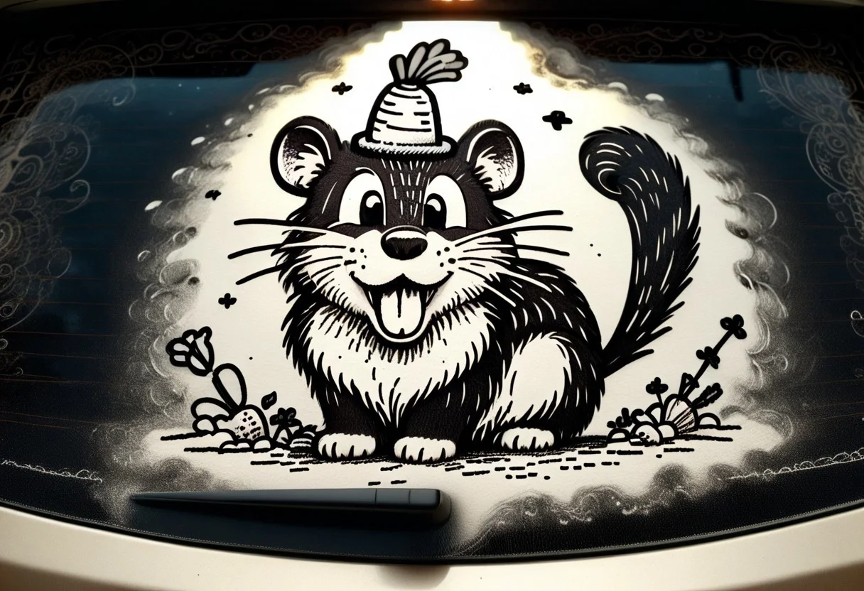 w4shm3, car, doodle, rattata eating carrot, outline, simple, monochrome
BREAK, masterpiece, ((detailed background)), ((dynamic background)), 8K, (masterpiece:1.5), intricate details, highly detailed, extreme detail, octane render, unreal engine, fine art, best quality, highres, (detailed face:1.5), ((full_body)), UHD, (((perfect hands))), low light, set at night