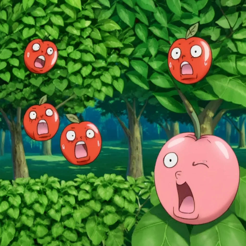 <lora:sapple_SDXL-000004:0.9>
sapple,outdoors, tree,screaming, apple face,
blank eyes, wide-eyed, clenched teeth, blush, day, pokemon (creature), sweat, food focus, colored skin,
best quality, high quality, highres, masterpiece,