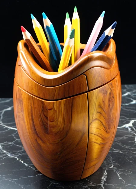 the xenoegg pencil holder, many pencils, black marble surface, polished wood finish,
<lora:Xenomorph_Egg_SDXL:1> xenoegg