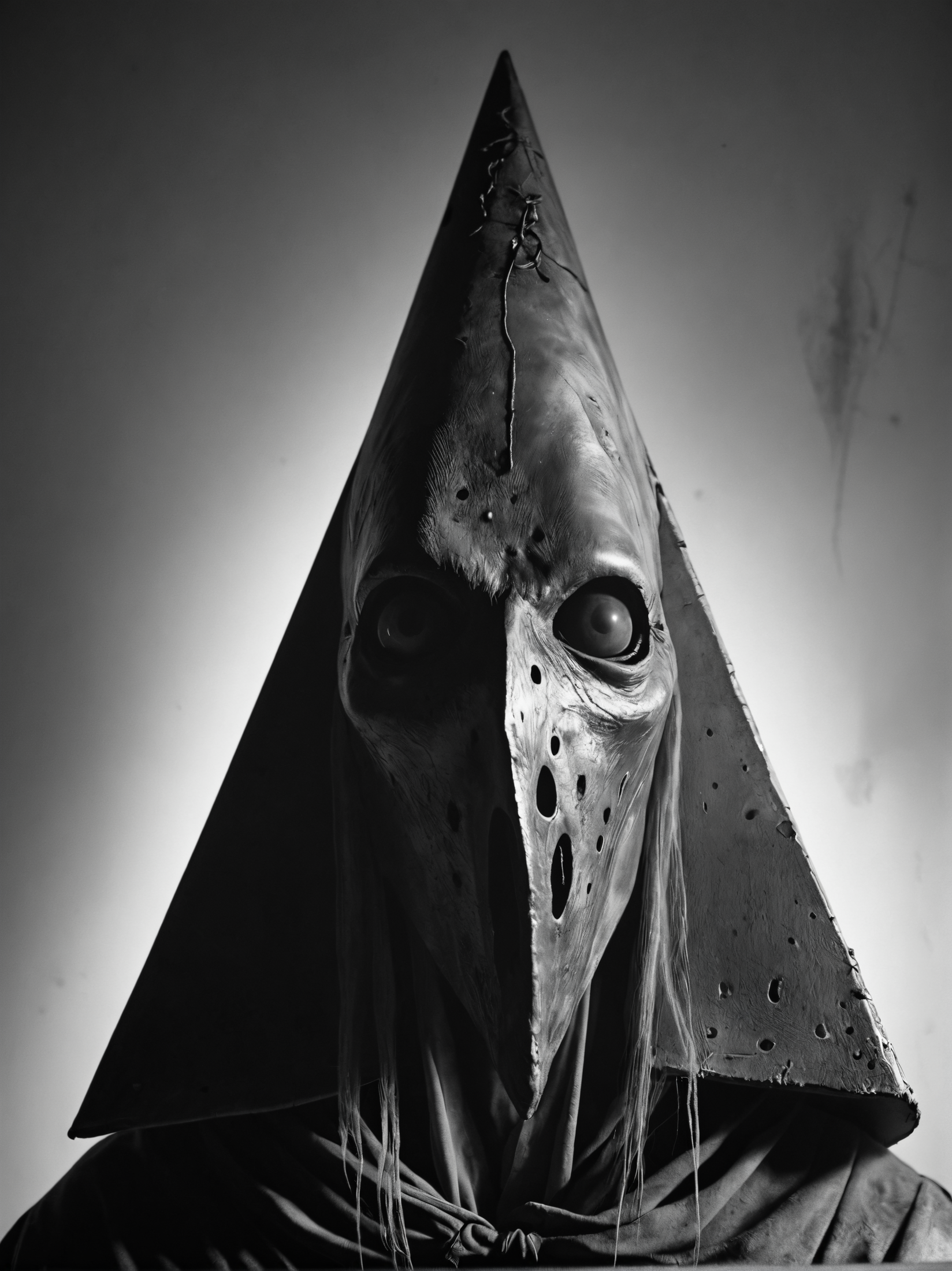 Pyramid Head, close up,Ethereal Light Narrative,Roger Ballen<lora:add-detail-xl:1>  <lora:sdxl_photorealistic_slider_v1:1>