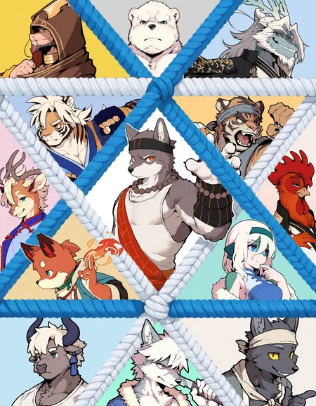 masterpiece, best quality,
pota, wolf, anthro, solo, athletic male, blue chinese shirt, open shirt, fur trim (clothing), grey pants, arm wraps, nose scar, rolled up sleeves, stomach wraps, holding knife
light green background,