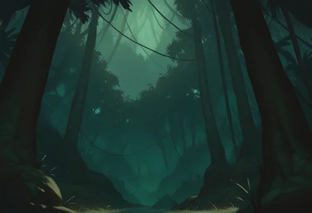 very awa, masterpiece, best quality, hightres, absurdres, pixelPaint, nature, scenery, no humans, jungle, rainforest, (from below:1.1), <lora:PixelPaintStylez-IL:1>