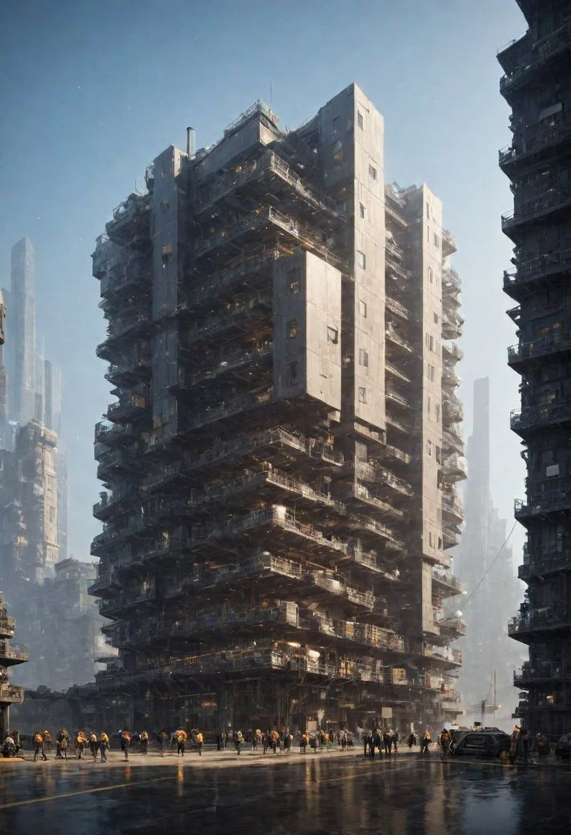 The complex cyberpunk machinery factory is manufacturing future colonial spaceships.,
industrialbuilding, factory, iron sheet, cable, truss, steel_structure, wire, pipe, machine, antenna, instrument, equipment, stairs, railing, railway_rails, storage_barrels, oil_tanks, crane,
easynegative, BadDream, great lighting, clear, industrialbuilding, futuresurban, vertical