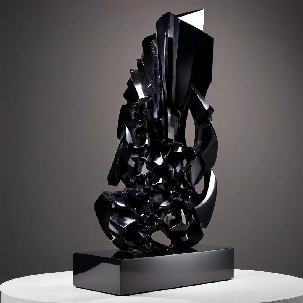 abstract sculpture made out of obsidian <lora:Obsidian SDXL:1>
