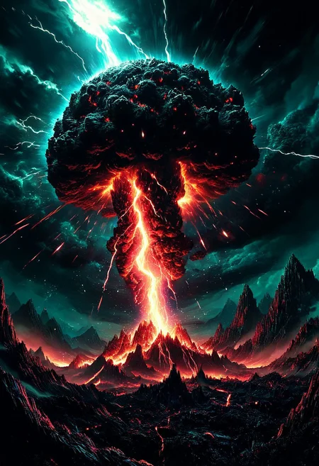 fantasy. the end of the world.
best quality, ultra-detailed, very aesthetic, illustration, perfect composition, intricate details, absurd, atmospheric lighting, streaks of light
Masterpiece, vibrant colors, very detailed, midjourneyv6.1, detail background, dark colors. perfect, perfection, perfection style, realistic photo, chdmchlwrd