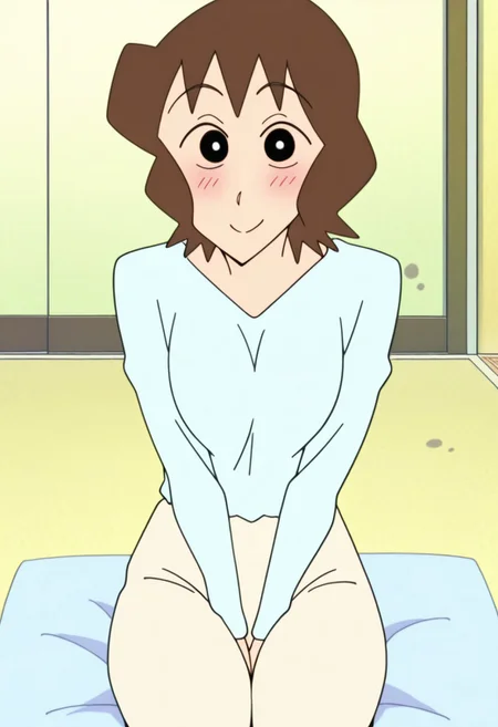 best quality, masterpiece, anime screencap, anime coloring, ultra detailed, source_anime, intricate details, perfect anatomy, looking at viewer, upper body,
nohara musae, 1girl, brown hair, short hair, black eyes, breasts, solo,
seiza, sitting, blush, smile, indoors,