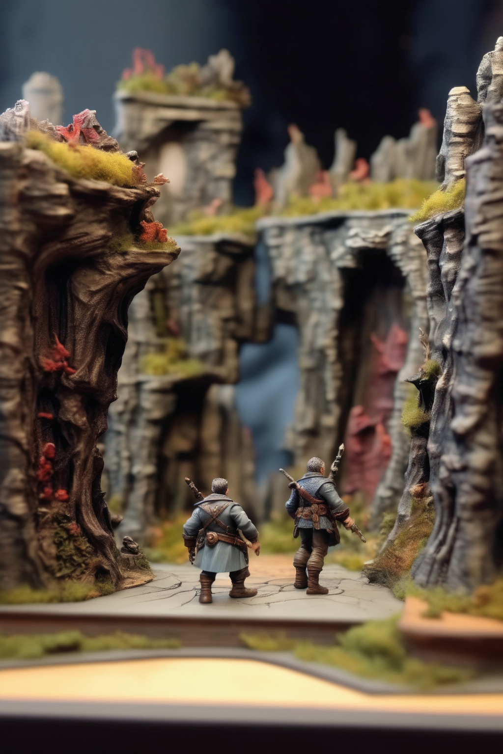 <lora:Diorama:1>Diorama - view from the back of a photorealistic beautifuly painted tabletop miniature