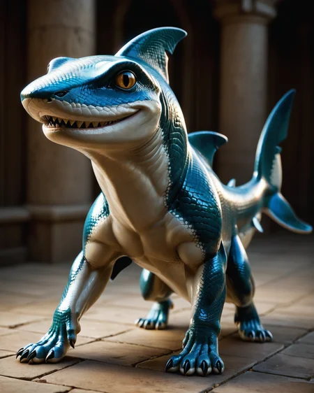 score_9, score_8_up, score_7_up, intricate details, rating_safe, <lora:SnakeSkinStyle:0.7>, 1boy(solo, feral furry,
feral furry, shark with Jed-snkskn, snakeskin,
full body, looking at the viewer, solo, smiling), detailed background, depth of field, subsurface scattering,
<lora:ral-chrosc-clr:0.3>, ral-chrosc-clr,
<lora:xl_more_art-full_v1:0.3>,
<lora:add-detail-xl:0.3>