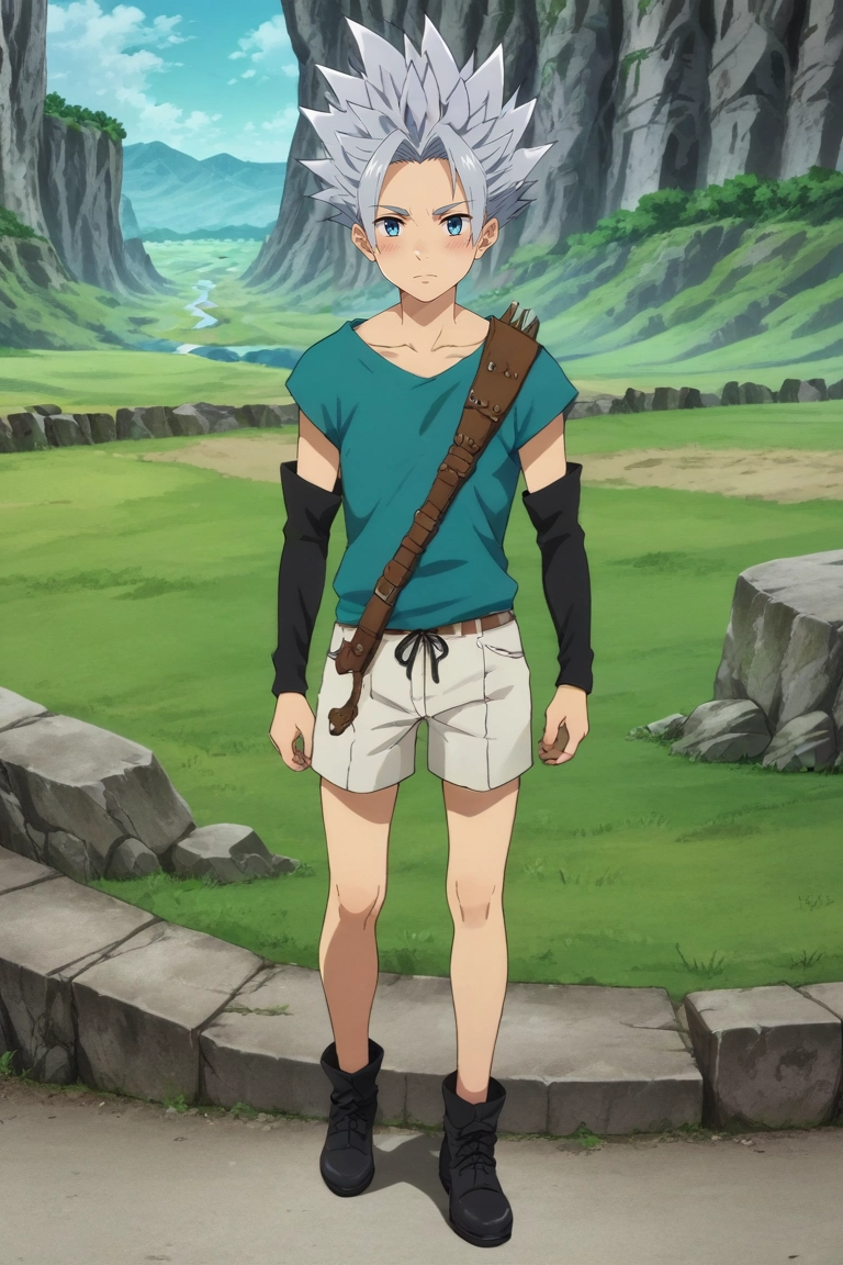 score_9, score_8_up, score_7_up, source_anime, rating_safe, intricate details, semi-realistic, looking at viewer, , 1boy, solo, male focus, <lora:arden_nnt_pony:0.94>, arden_nnt, grey hair, blue eyes, short hair, spiked hair, from afar, full body, hill, greenery, indoors, light, lying, on back, shy, blush, , <lora:sdxl_lightning_8step_lora:1>