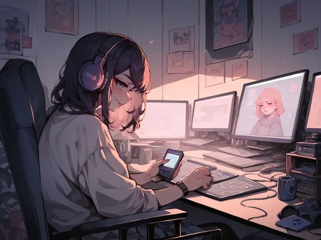score_9, score_8_up, score_7_up, score_6_up, score_5_up, score_4_up, <lora:l0f1XLP:0.7> l0f1, 1girl, gamer,