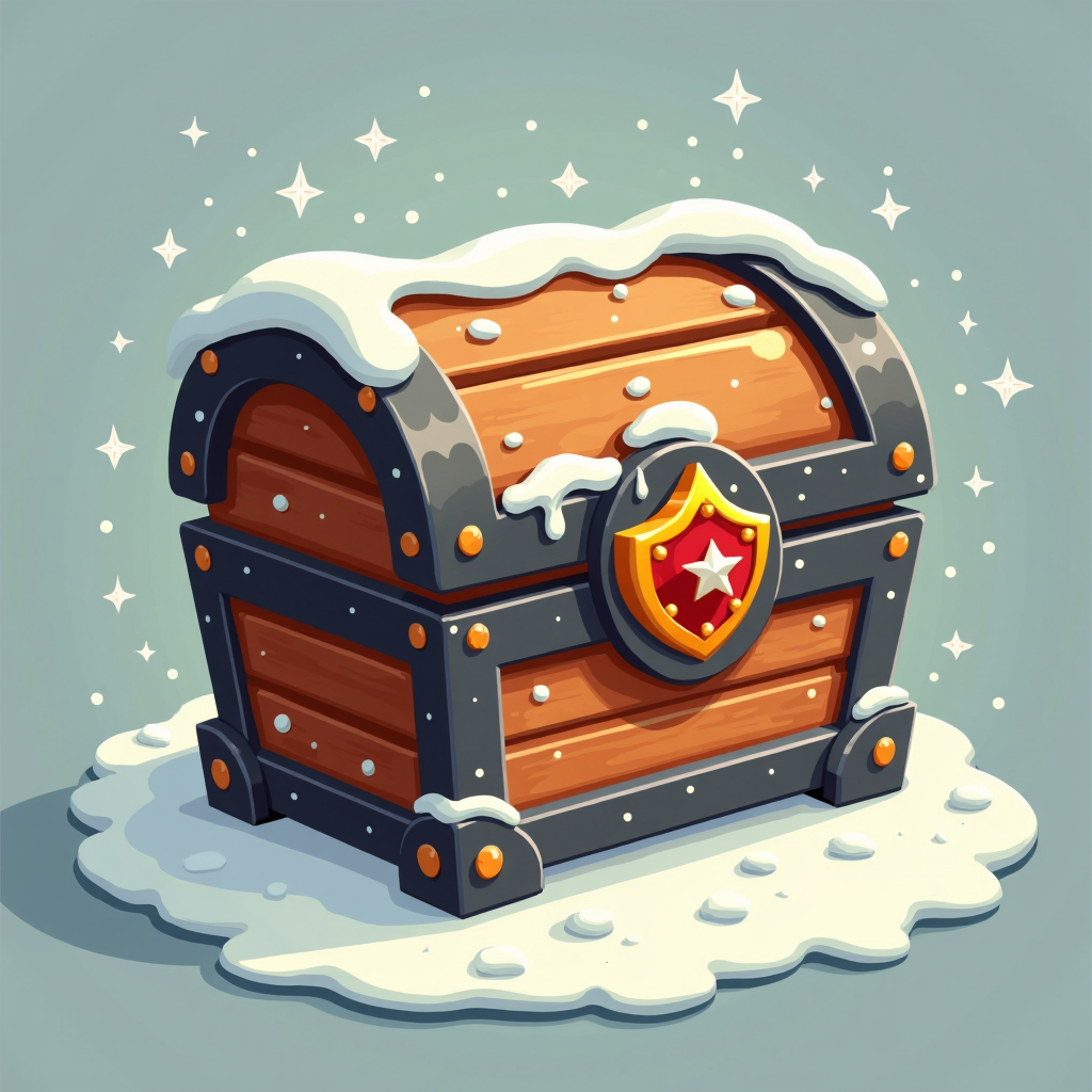 A christmas themed clipart of a curse-sealed chest
<lora:ChristmasIconsFlux-step01000:0.9>