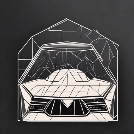 <lyco:Geometric_drawing_style_Sa_May :1.0> car by Geometric drawing style