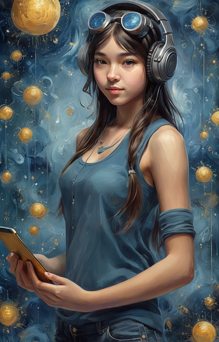 masterpiece,best quality,<lora:tbh47-sdxl:0.9>,illustration, tech genius teenage girl