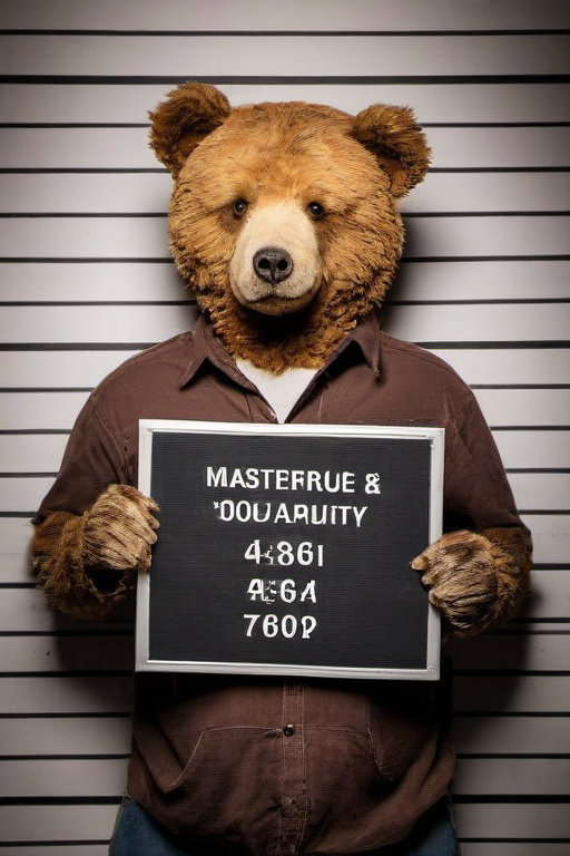 Masterpiece,High Quality,
 <lora:PE_MugShot:0.8> PEMugShot,holding a sign,
teddy bear