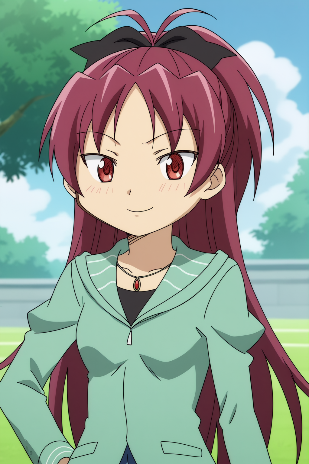rating_safe,  anime screencap, consistent background,   Kyouko Sakura, light smile, upper body  <lora:Madoka-Kyouko_Sakura-PDXL:0.8>,