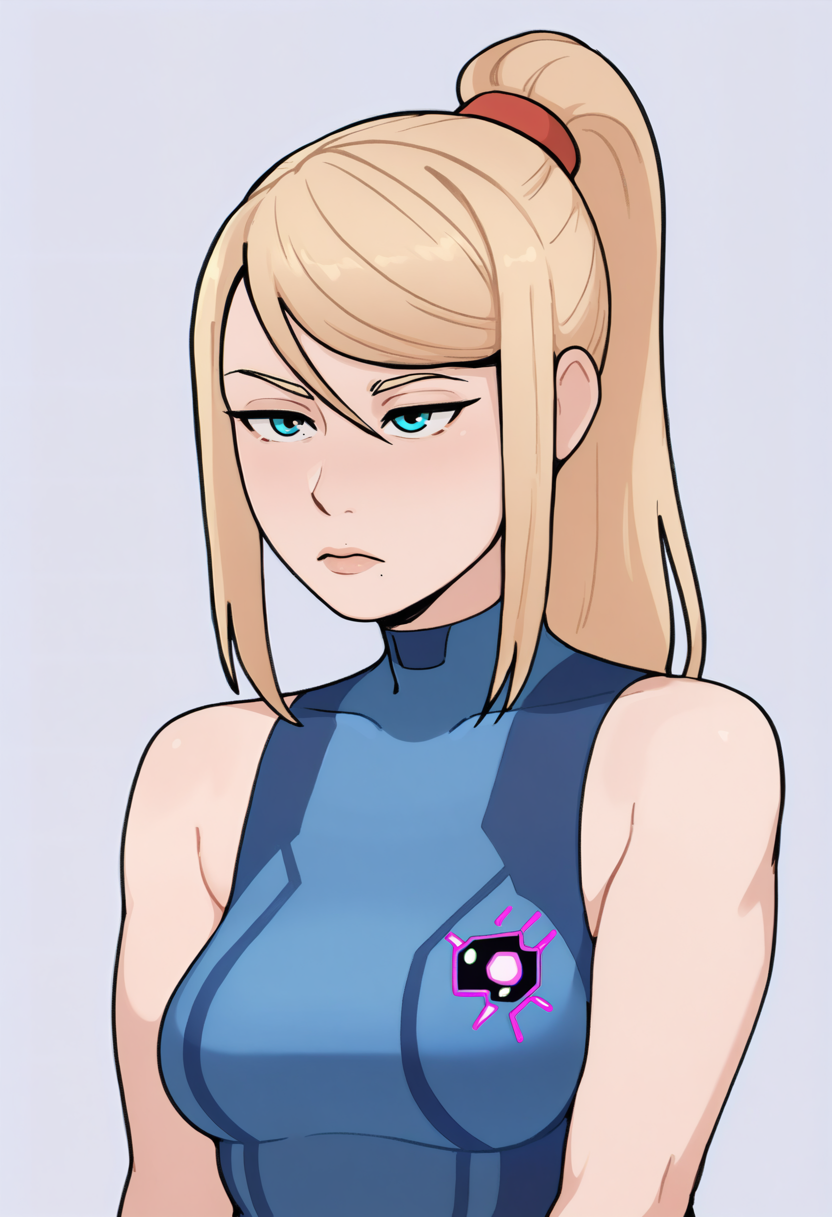 score_9, score_7_up, <lora:TheGoonerTenant-guy-PONY-DORAv1:1>, 1girl, solo, (samus aran):0.7, light blue background, presenting